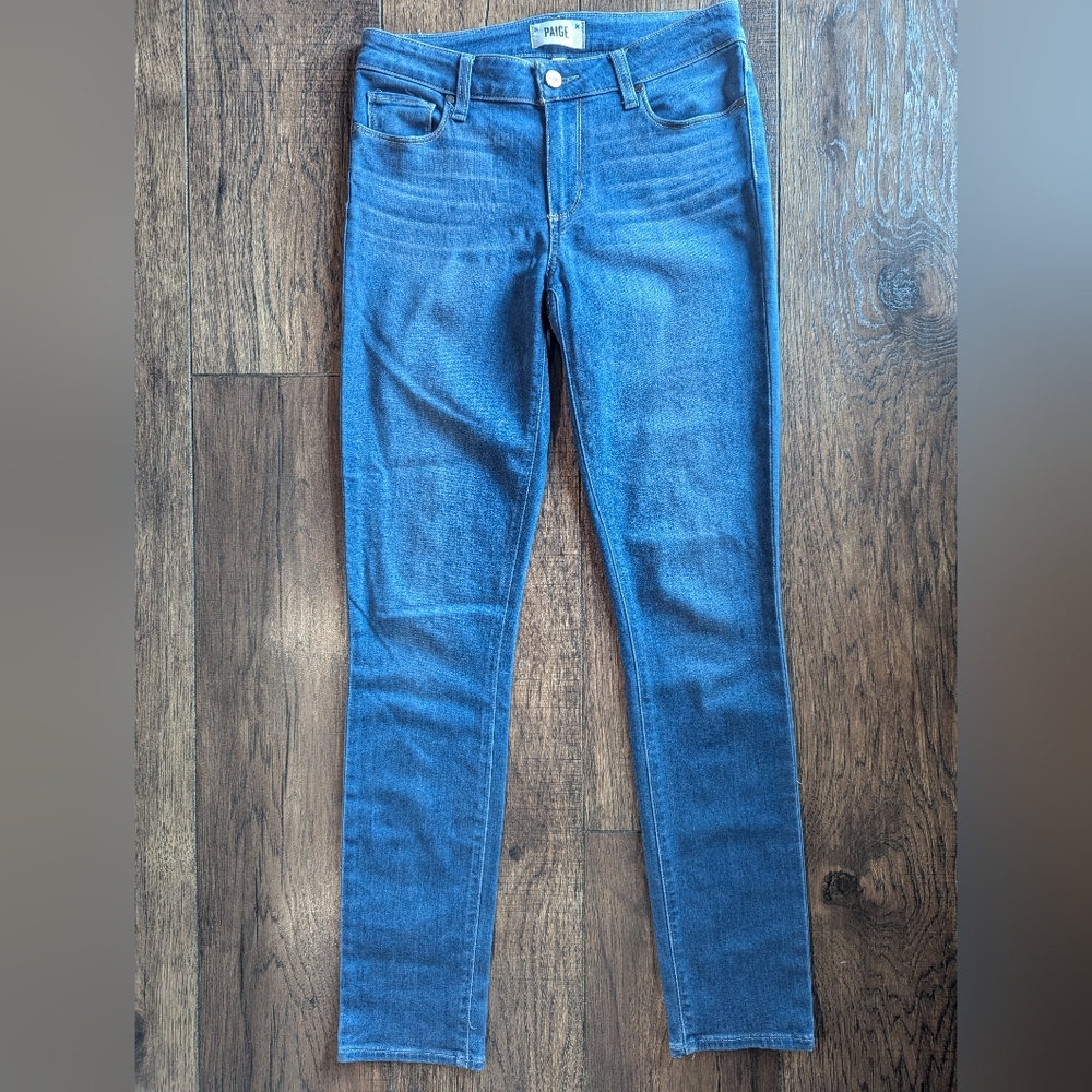 Paige Skyline Skinny Denim Jeans Classic Medium Wash Size 27 (27x30) Stretch